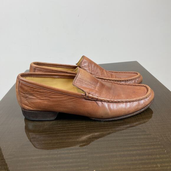 Moreschi Leather Loafers Slip On Shoes Men's 8 Made in Italy - Picture 3 of 10